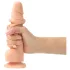 Strap-on-me S - dvojni dildo z oprijemom - naravna barva