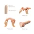 Strap-on-me S - dvojni dildo z oprijemom - naravna barva