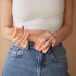 Strap-on-me S - dvojni dildo z oprijemom - naravna barva