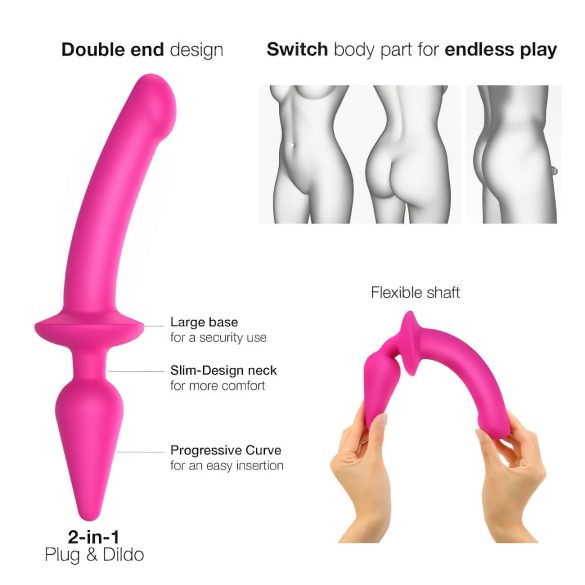 Strap-on-me Swith Pol-Realistični L - 2v1 silikonski dildo (roza)