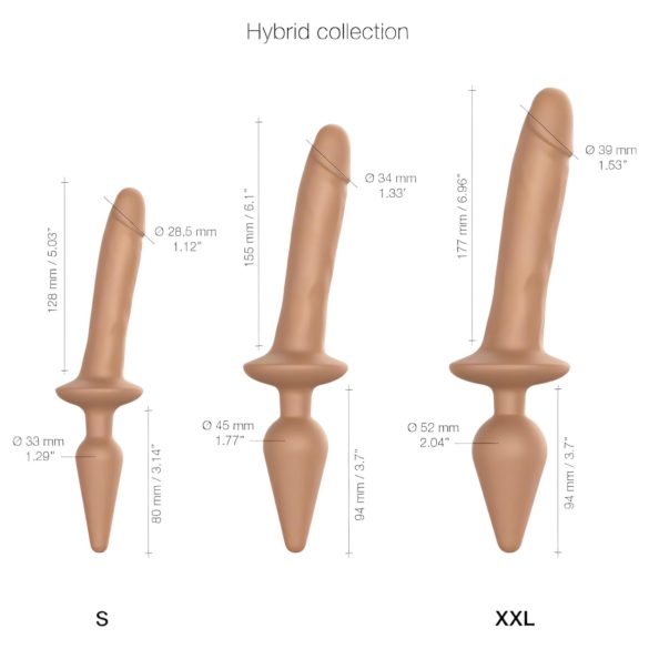 Strap-on-me Realistični S - 2v1 silikonski dildo (naravno)