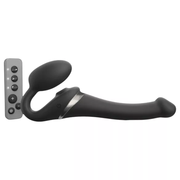 Strap-on-me S - strap-on vibratorski dildo - zračni valovi - črna