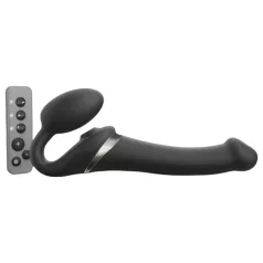   Strap-on-me - strap-on vibrator s pulznimi valovi - črna, velikost M