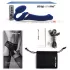 Strap-on-me - strap-on vibrator - zračni valovi - modra - velikost M
