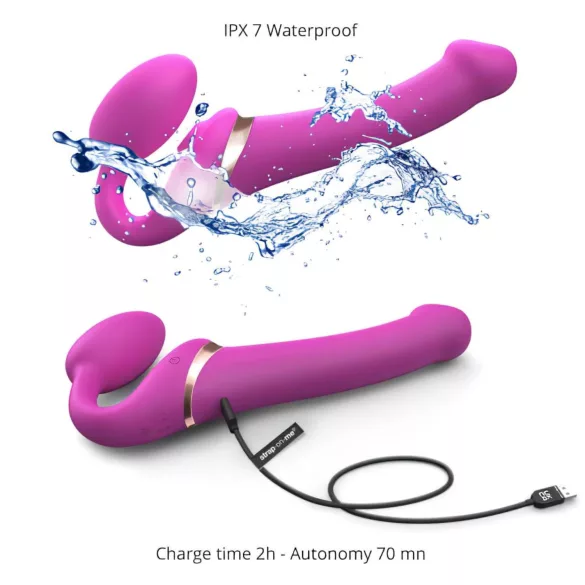 Strap-on-me M - pripenljivi, zračnovalovni vibrator (roza)