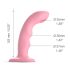 Strap-on-me M - vodoodporni G-točka vibrator s pulziranjem (roza)