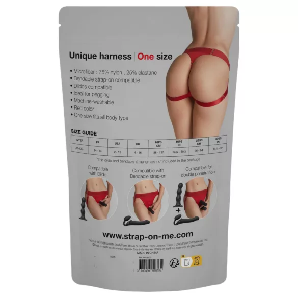 Strap-on-me - pas za natakljiv dildo - nastavljiv XS-XXL - rdeč