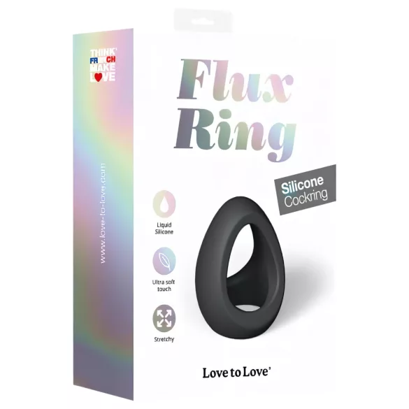 Love to Love Flux - penisni obroč - silikonski - črn