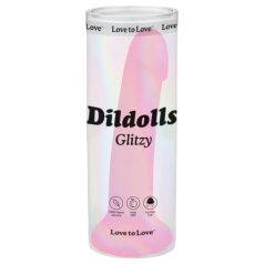 Dildolls Glitzy - silikonski dildo s priseskom (roza)