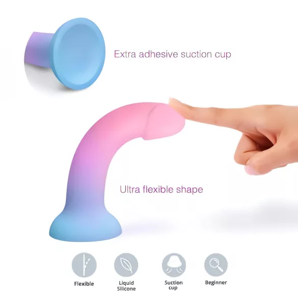 Dildolls Utopia - dildo s priseskom - silikon - barvni