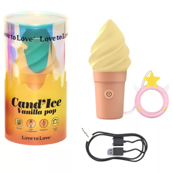 Ljubezen do Ljubezni Cand Ice - akumulatorski vibrator za klitoris (vanilija)
