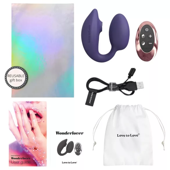 Love to Love Wonderlover - G-točka in ščegetalnik vibrator (temno vijolična)