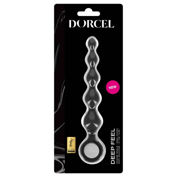 Dorcel Deep Feel - analni dildo z bunkicami (črn)