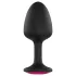 Dorcel Geisha Ruby L - analni čep z roza kamnom (črn)