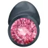 Dorcel Geisha Ruby L - analni čep z roza kamnom (črn)