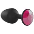 Dorcel Geisha Ruby L - analni čep z roza kamnom (črn)