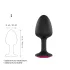 Dorcel Geisha Ruby L - analni čep z roza kamnom (črn)