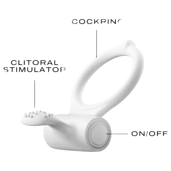 Dorcel - vibratorni erekcijski obroč - fosforescenten - bel