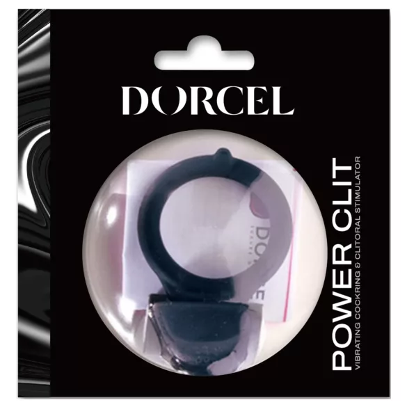 Dorcel Power Clit - vibracijski obroč za penis (črn)