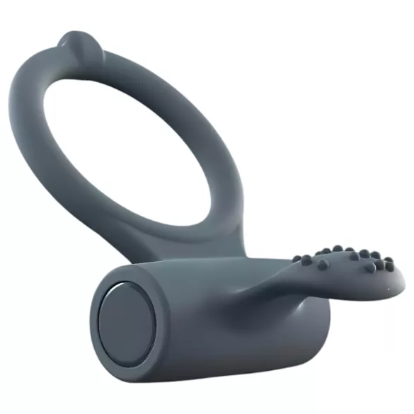 Dorcel Power Clit Plus - baterijski, vibracijski obroček za penis (črn)