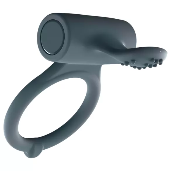 Dorcel Power Clit Plus - baterijski, vibracijski obroček za penis (črn)