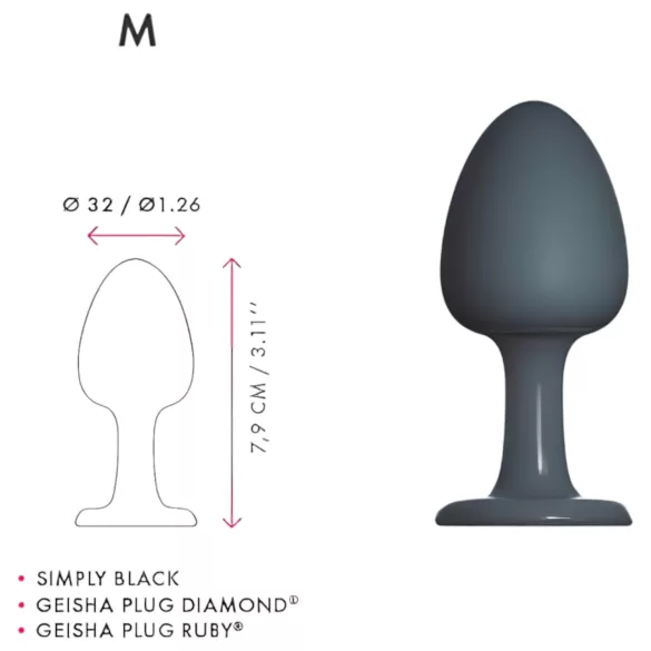 Dorcel Geisha Plug M - kroglični analni čep (črn)