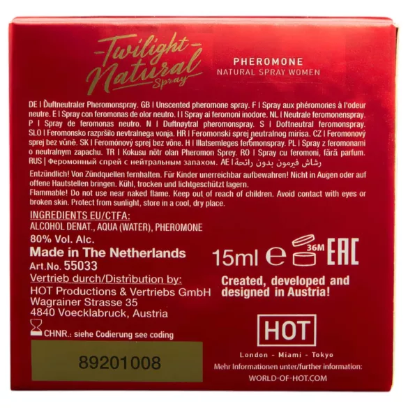 HOT Twilight Natural - feromonski parfum za ženske - brez vonja - 15ml