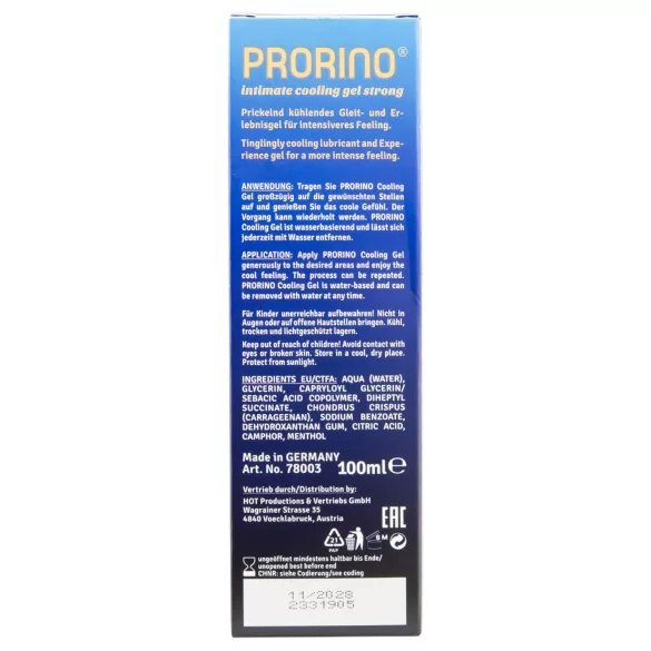 HOT Prorino - intim gel za moške - močno hlajenje - 100 ml
