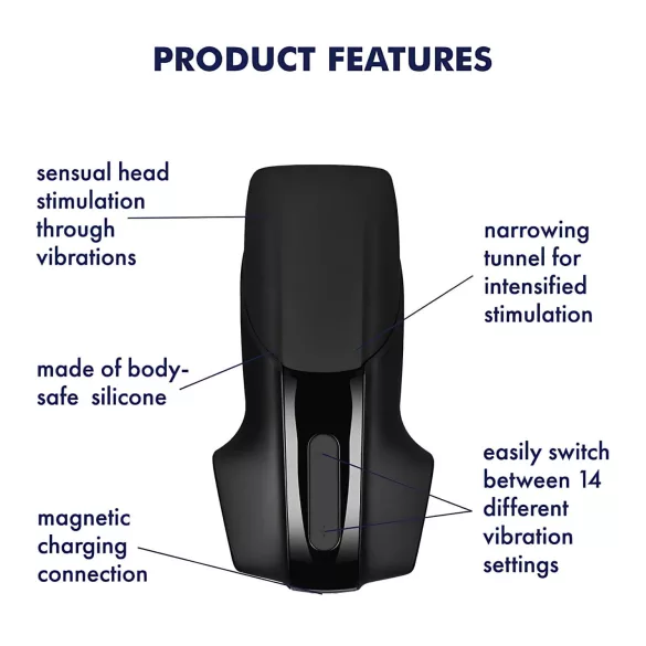 Satisfyer Men Vibration - vibracijski stimulator penisa - polnilni - črn