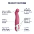Satisfyer Petting Hippo - vibrator na polnjenje - vodoodporen - roza