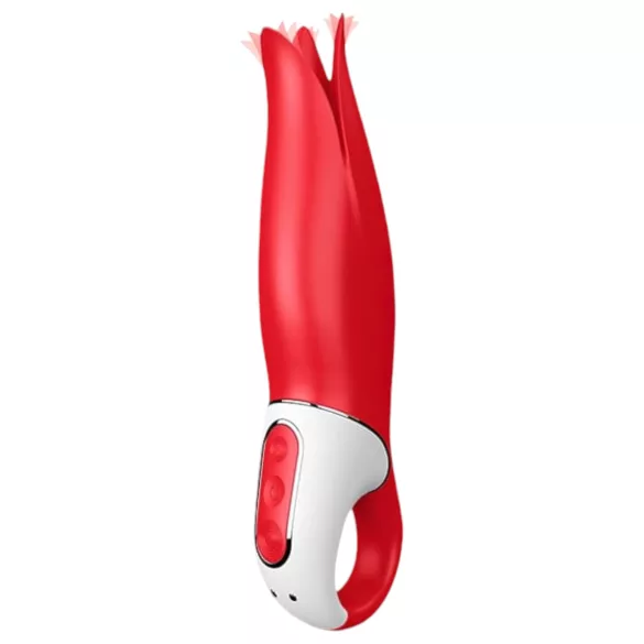 Satisfyer Power Flower - vibracijski masažer na akumulator, vodenoodporen (rdeč)