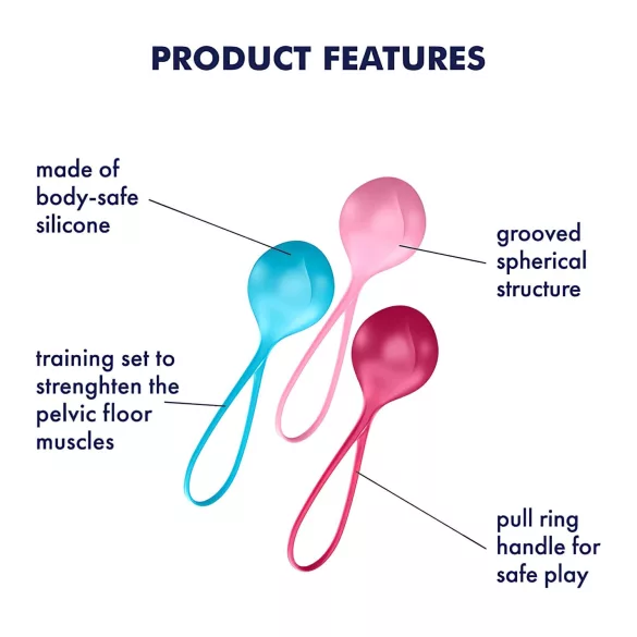 Satisfyer - gejša kroglice - komplet 3 kosov