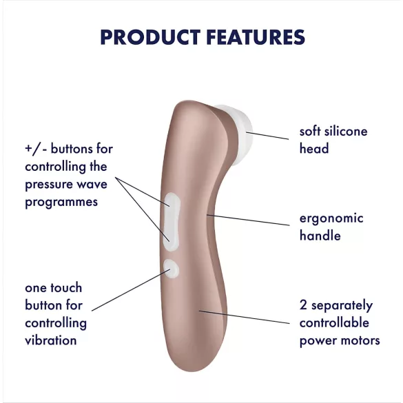 Satisfyer Pro 2+ - polnilni vibrator za klitoris - rjav