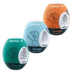   Satisfyer Egg NSC - komplet masturbatorjev v obliki jajca - 3 kosi