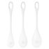 Satisfyer Yoni Power 1 - set belih gejšinih kroglic (3 deli)