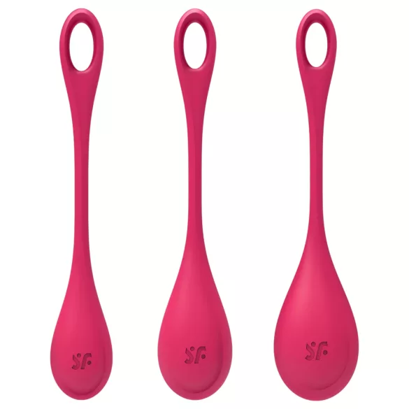 Satisfyer - japonske kroglice set - 3-delni - rdeča