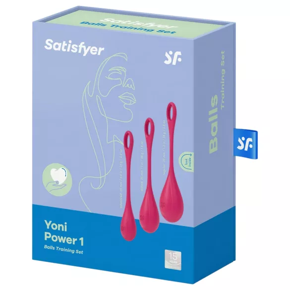 Satisfyer - japonske kroglice set - 3-delni - rdeča