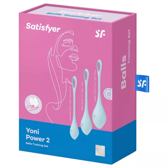 Satisfyer - gejša kroglice set - 3-delni - modra