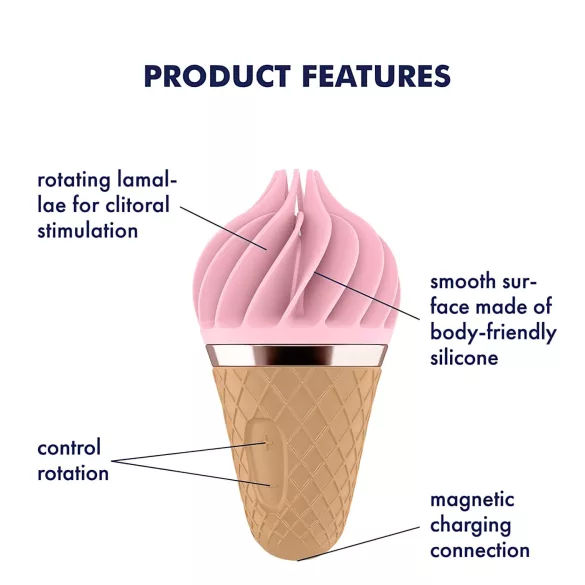 Satisfyer Sweet Treat - akumulatorski, vrteči se klitorisni vibrator (rožnato‑rjav)
