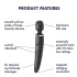 Satisfyer Wand-er Woman - masažni vibrator - vodoodporen - črna