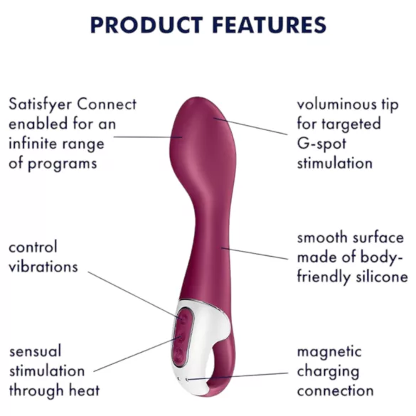 Satisfyer Hot Spot - G-točka vibrator s segrevanjem akumulatorski rdeč