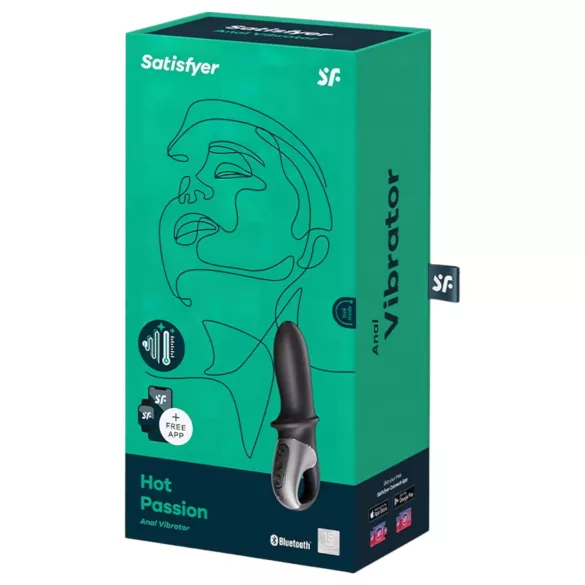 Satisfyer Hot Passion - aplikacijsko voden ogrevani analni vibrator (črn)