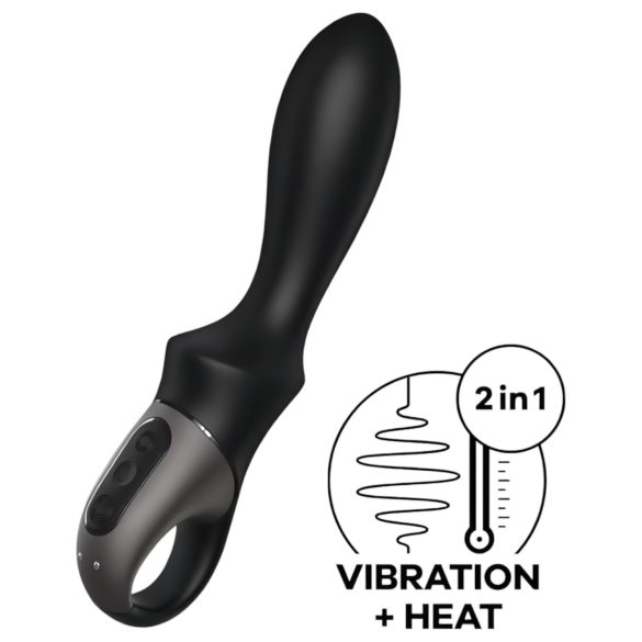 Satisfyer Heat Climax - analni vibrator s segrevanjem - pameten - črna