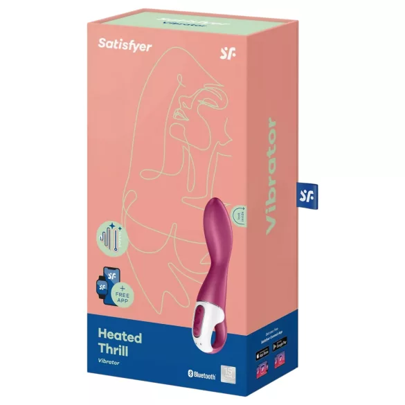 Satisfyer Heated Thrill - aplikacijsko vodeni grelni vibrator (rdeč)