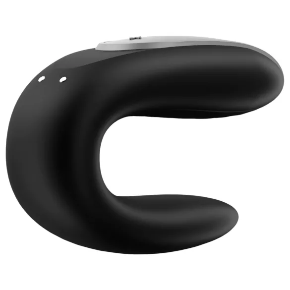Satisfyer Double Fun - vibrator za pare - vodoodporen, pameten - črn