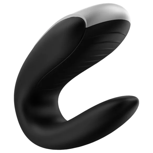 Satisfyer Double Fun - vibrator za pare - vodoodporen, pameten - črn
