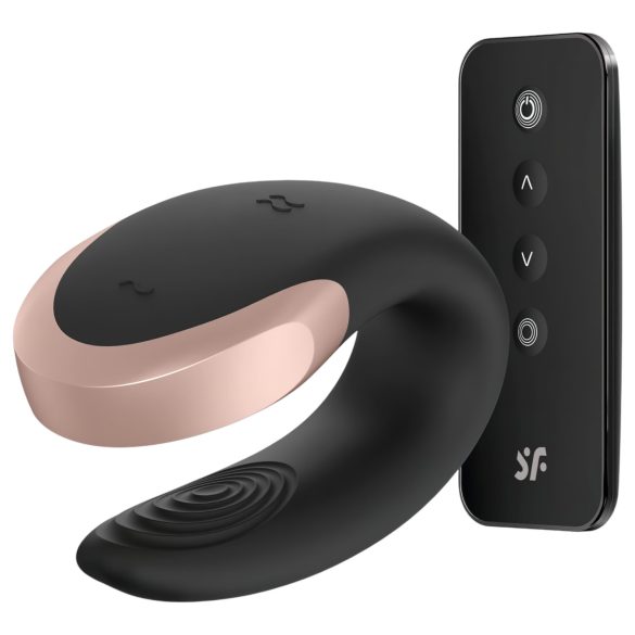 Satisfyer Double Love - pametni, brezžični parni vibrator (črna)