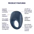 Satisfyer Strong One - vibracijski obroček za penis z upravljanjem prek aplikacije, za moške (moder)