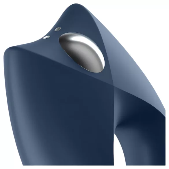 Satisfyer Royal One - aplikacijsko voden vibracijski obroček za penis za moške (moder)