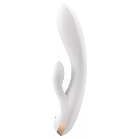 Satisfyer Double Flex - aplikacijsko vodeni vibrator z ročajem za klitoris (bel)